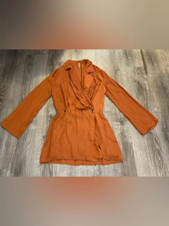Free People Simone Dress Cinnabar Sienna Long Sleeve Blazer Mini Dress - Picture 3 of 8